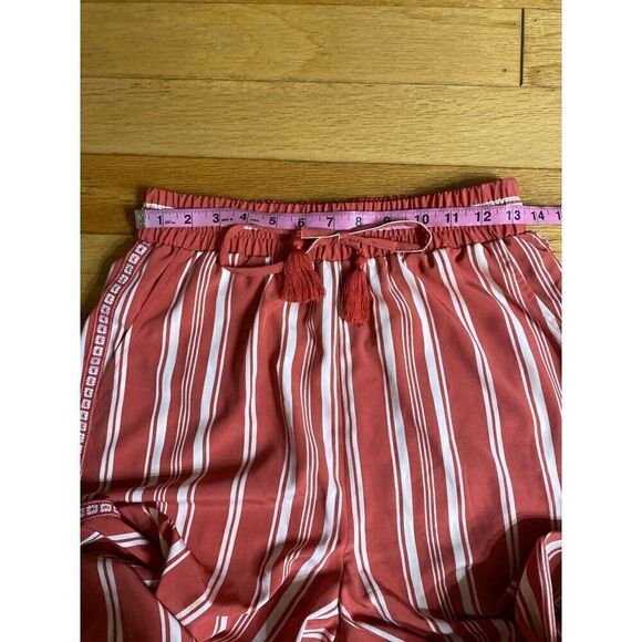 Young Usa women's striped tied elastic waist loose casual pants size medium - Picture 6 of 8